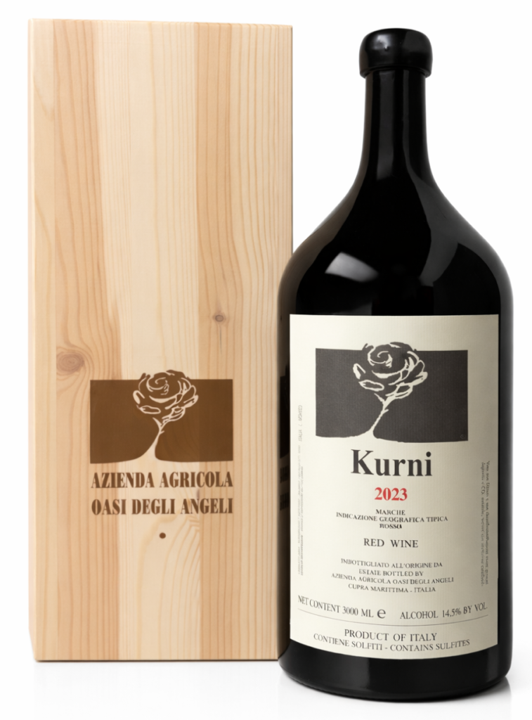 Marche Rosso IGT – KURNI 2023 CASSETTA LEGNO 3 Litri – Oasi Degli Angeli