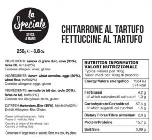 Fettuccine al Tartufo Gr 250 - Filotea