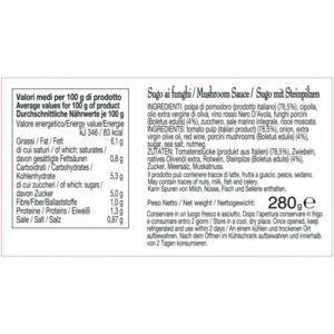 Sugo ai Funghi Gr 280 - Filotea
